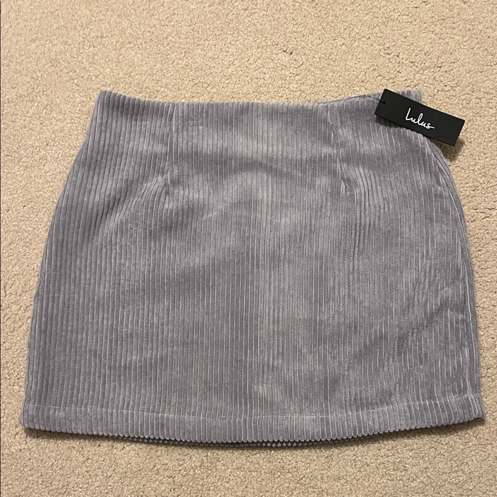 NWT! Lulu's Gray Corduroy Mini Skirt
